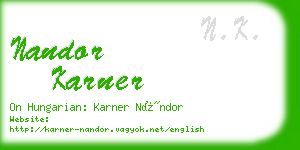 nandor karner business card